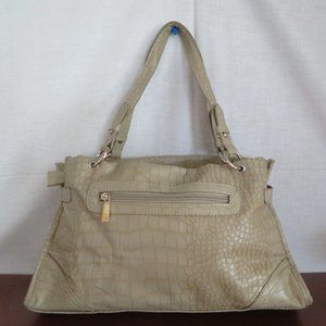 TAN FAUX CROCODILE PRINT HANDBAG 17" X 14" (741)